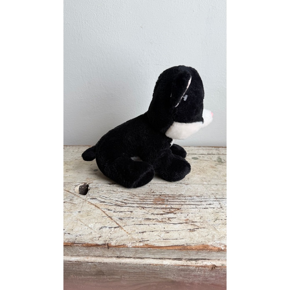 Ty Beanie Boos Ava Black White Cat Plush Large Green Glitter Eyes 10" - Picture 3 of 7